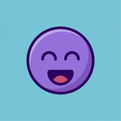 Purple Smiling Emoji Face