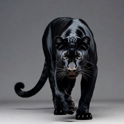 Black Panther Walking Forward
