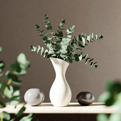 Eucalyptus Bouquet in White Vase