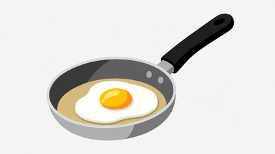 Fried egg in frying pan