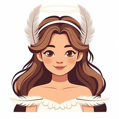 Angel girl with halo and wings