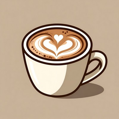 Latte with heart foam art