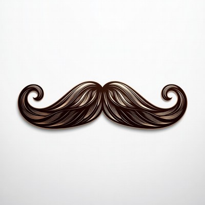 Curly Brown Mustache Illustration