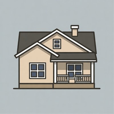 Cartoon House with Porch