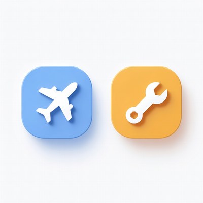 Airplane and Wrench Icons