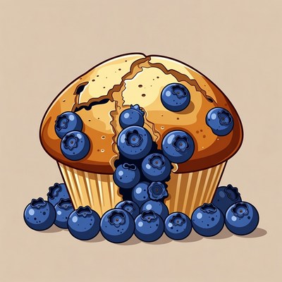 Blueberry Muffin with Bursting Berries