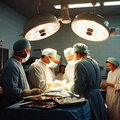 Surgeons Performing Operation in Hospital