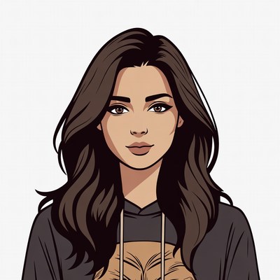 Woman in hoodie with lion face