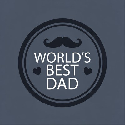 World's Best Dad Mustache Illustration