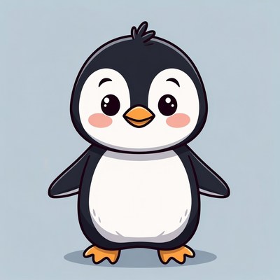 Cute cartoon baby penguin