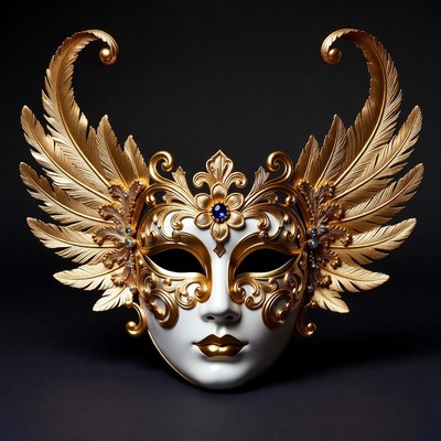 Golden Venetian Masquerade Mask