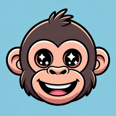 Cute cartoon monkey smiling