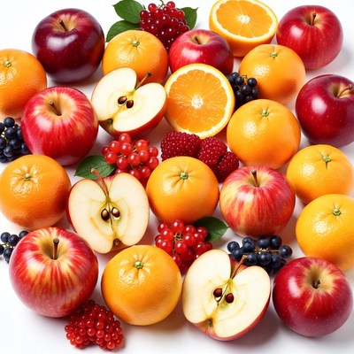 Fresh apples oranges grapes berries