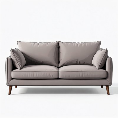 Gray modern sofa isolated background