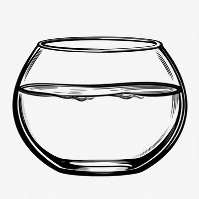 Fishbowl with water illustration