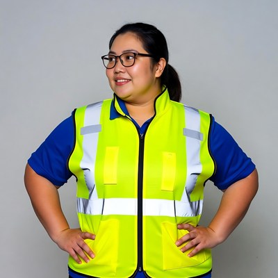 Asian woman in yellow safety vest