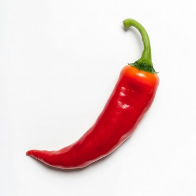 Red Chili Pepper on White Background