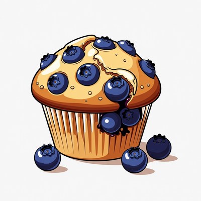 Blueberry Muffin Illustration