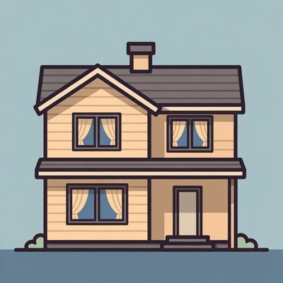 Cartoon House with Chimney