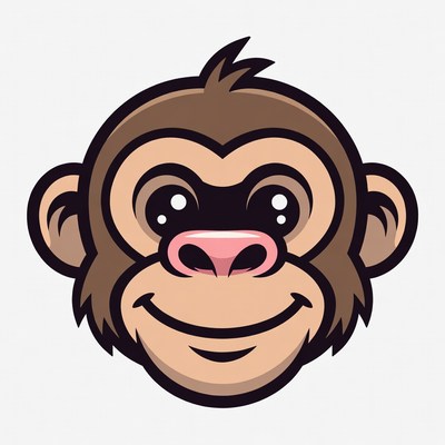 Cute Cartoon Monkey Face
