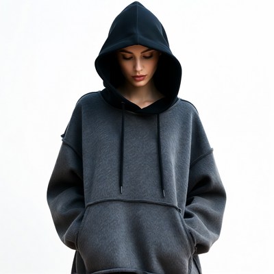 Woman in black hoodie