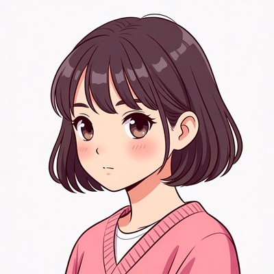 Anime girl with pink sweater