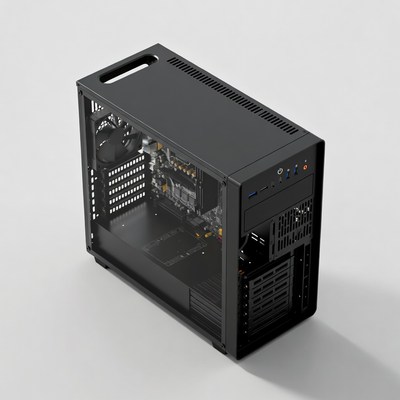 Black gaming PC case