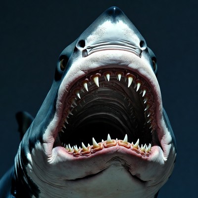 Great White Shark Roaring Closeup