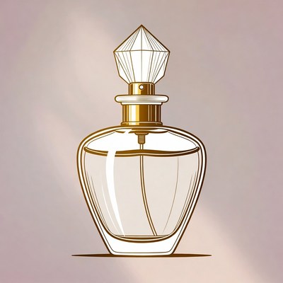Elegant Perfume Bottle Illustration