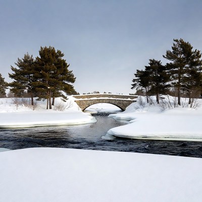 Stone Bridge Over Snowy River
