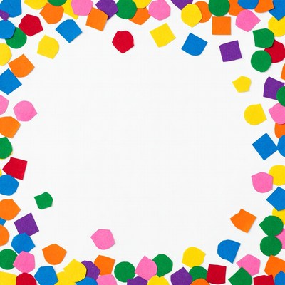 Colorful paper cutouts border