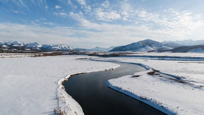 Winding River in Snowy Mountains