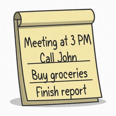 Yellow Sticky Note To-Do List