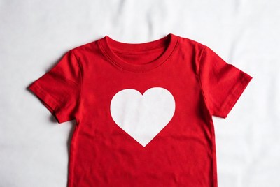 Red baby t-shirt with white heart