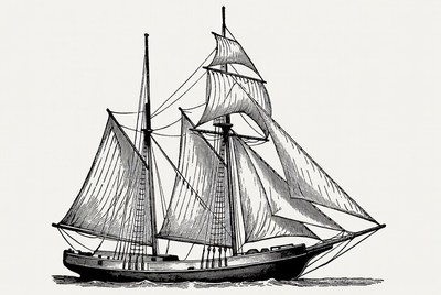 Vintage Sailing Ship Illustration