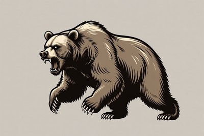 Roaring Grizzly Bear Illustration