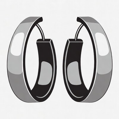 Silver Hoop Earrings Pair
