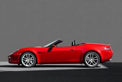 Red Porsche 918 Spyder Convertible Side View