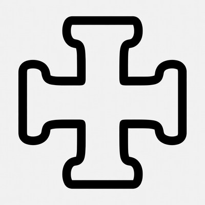 Black Outline Greek Cross Icon