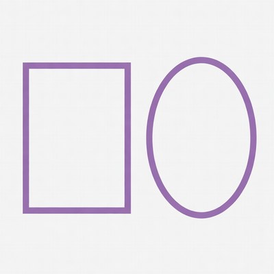 Purple Square and Oval Shapes