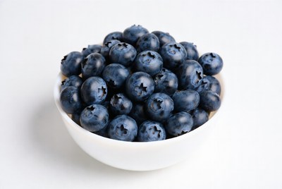 Fresh Blueberries in White Bowl