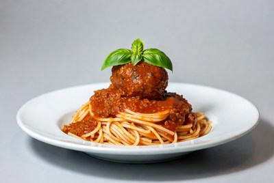 Spaghetti with meatballs and marinara sauce