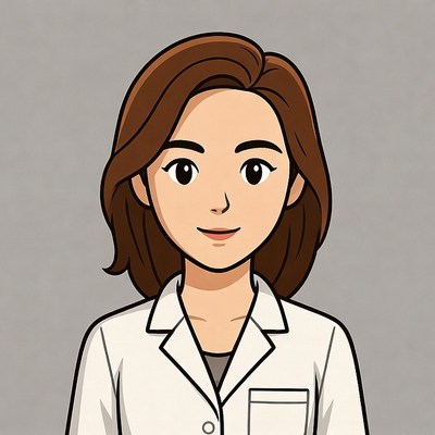 Asian woman in white lab coat