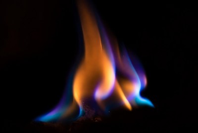 Vibrant Flames on Black Background