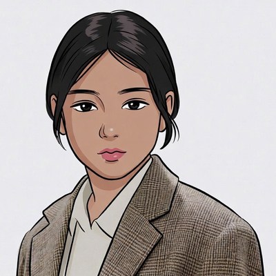 Asian woman in blazer illustration
