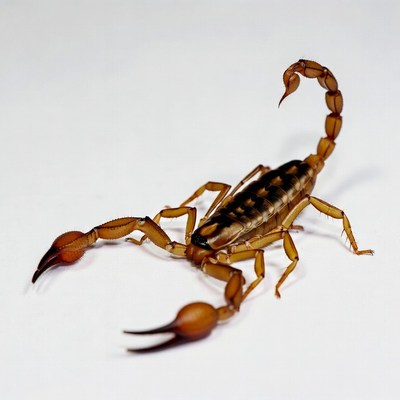 Scorpion on white background