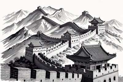 Great Wall of China Illustration