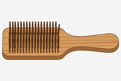 Wooden hair comb illustration
