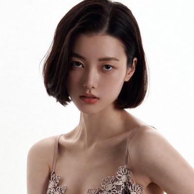 Asian woman in lace camisole