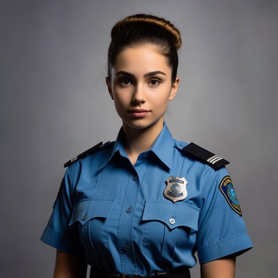 Female police officer in uniform